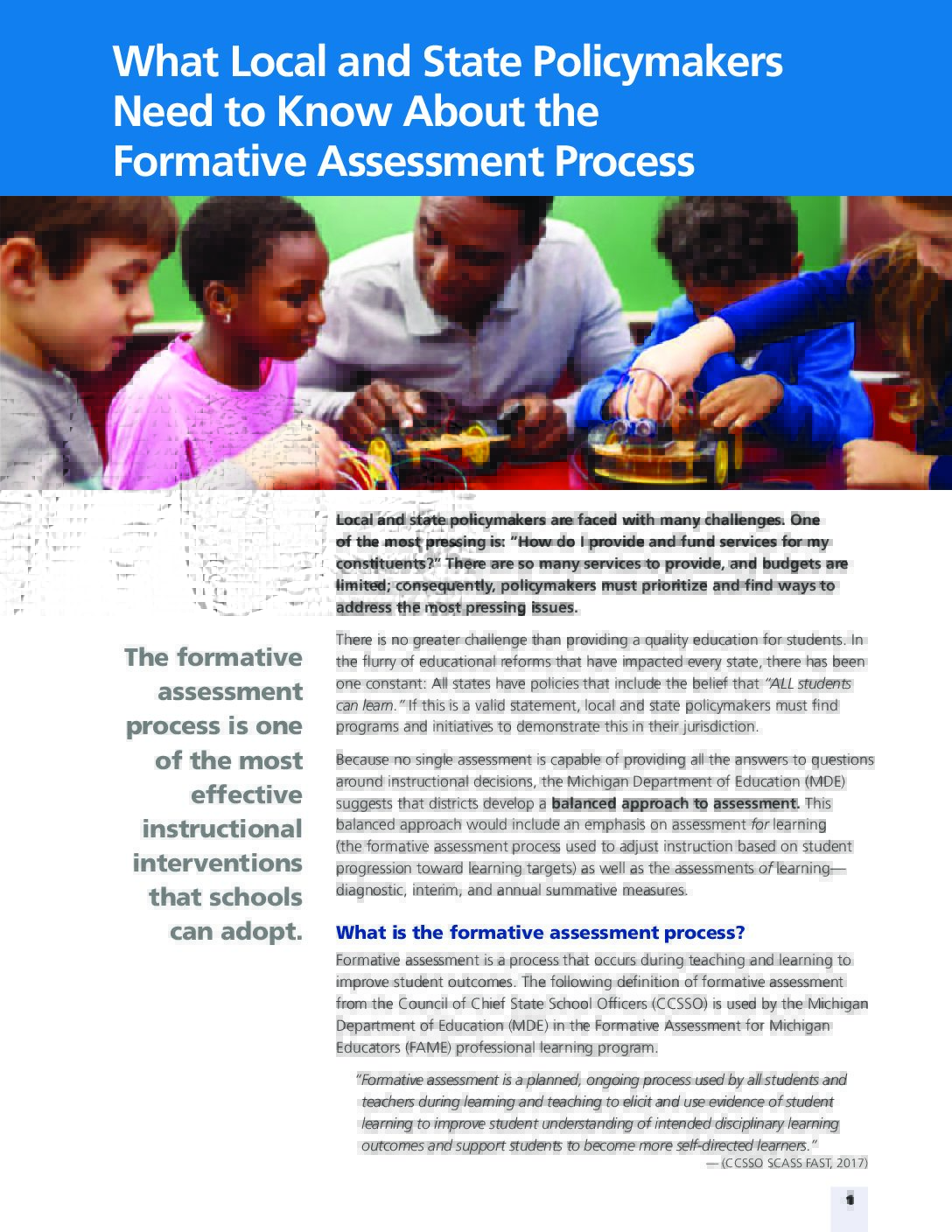 What Policymakers Need to Know about the Formative Assessment Process Thumbnail